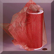 NYLON TULLE 6" X 25 YD RED 